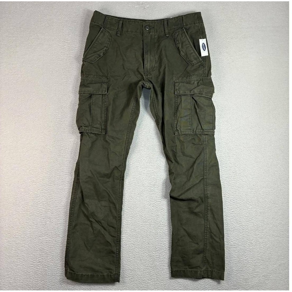 Old Navy Cargo Pants Men 32x31 Green Straight Cotton Outdoor Casual Fall NWT